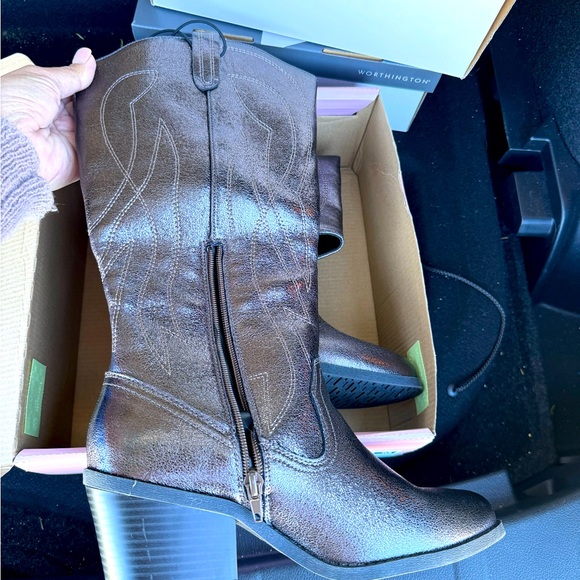 POP Kylie Gunmetal Boots NWT Sz.7.5 - Picture 4 of 8